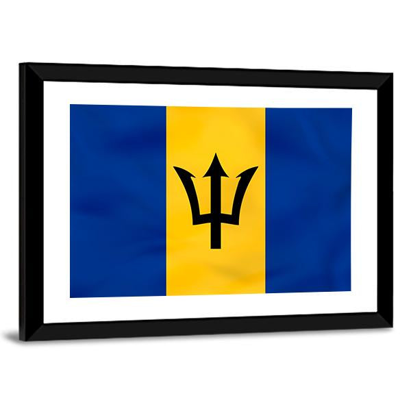 Barbados Flag Canvas Wall Art-3 Horizontal-Gallery Wrap-25" x 16"-Tiaracle