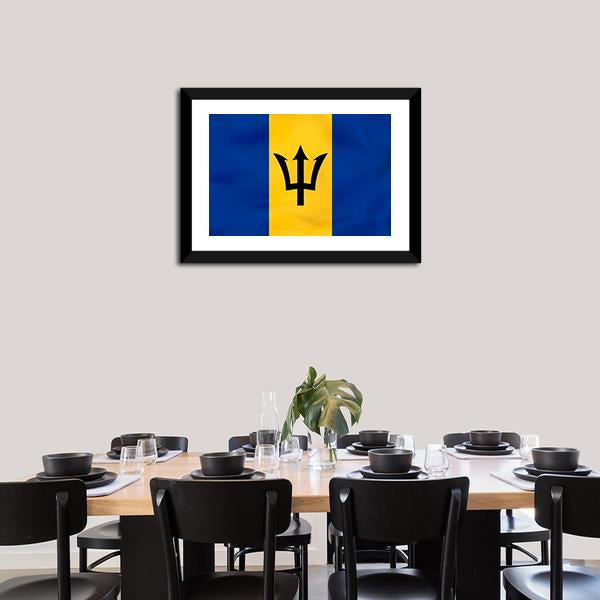 Barbados Flag Canvas Wall Art-3 Horizontal-Gallery Wrap-25" x 16"-Tiaracle