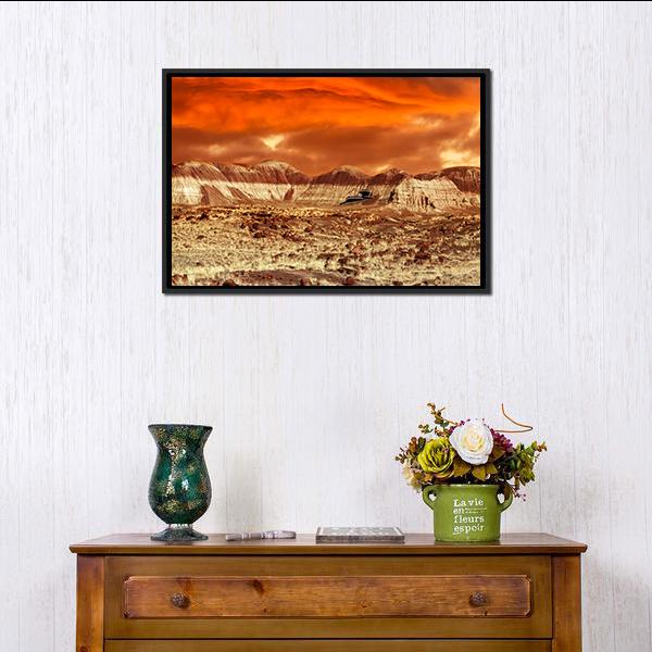 Base On Mars Abstract Canvas Wall Art-1 Piece-Floating Frame-24" x 16"-Tiaracle