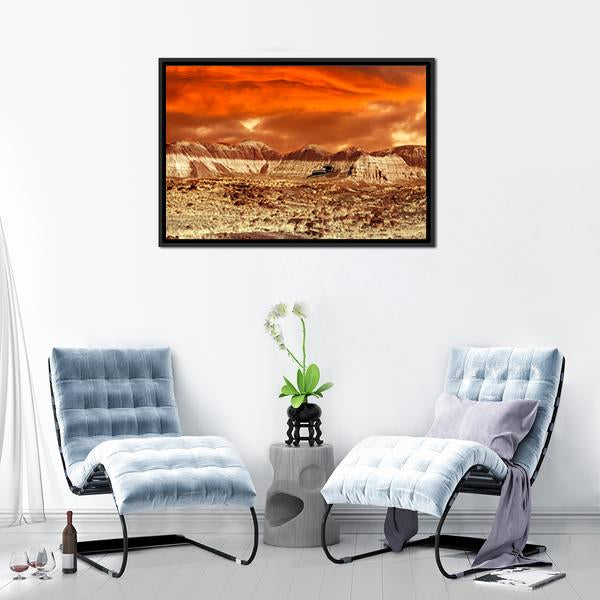 Base On Mars Abstract Canvas Wall Art-3 Horizontal-Gallery Wrap-25" x 16"-Tiaracle