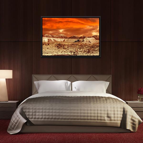 Base On Mars Abstract Canvas Wall Art-3 Horizontal-Gallery Wrap-25" x 16"-Tiaracle