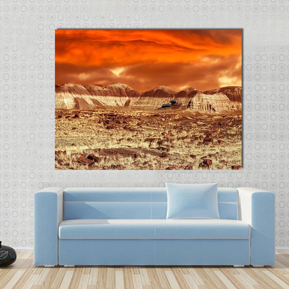 Base On Mars Abstract Canvas Wall Art-1 Piece-Gallery Wrap-48" x 32"-Tiaracle