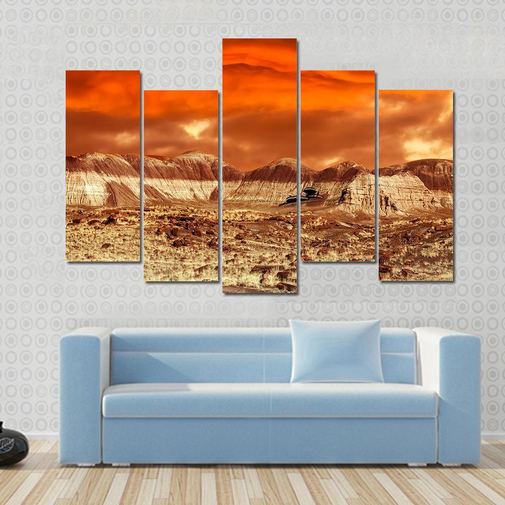 Base On Mars Abstract Canvas Wall Art-5 Pop-Gallery Wrap-47" x 32"-Tiaracle