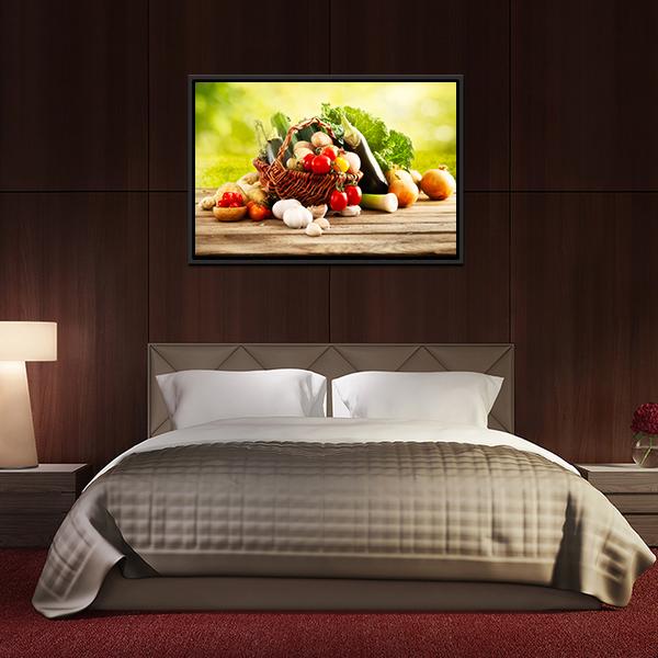 Basket Of Vegetables Canvas Wall Art-3 Horizontal-Gallery Wrap-25" x 16"-Tiaracle