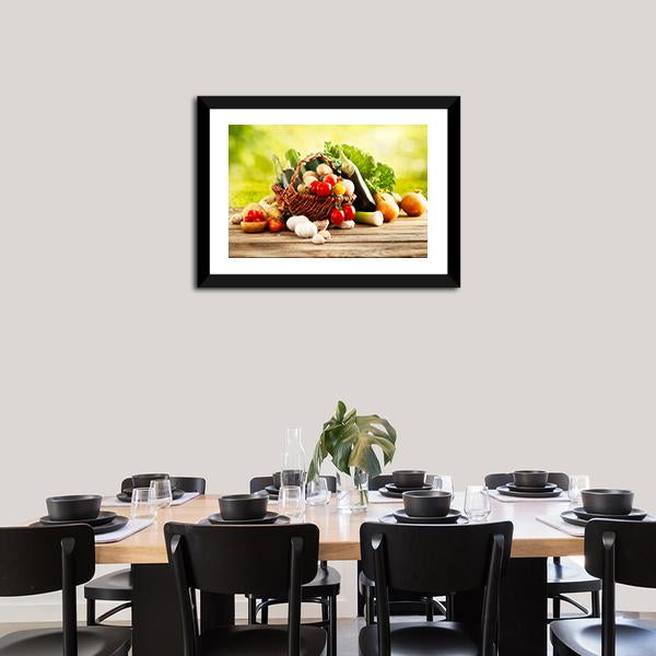 Basket Of Vegetables Canvas Wall Art-3 Horizontal-Gallery Wrap-25" x 16"-Tiaracle