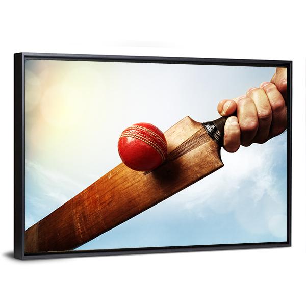 Batsman Hitting A Ball Canvas Wall Art-3 Horizontal-Gallery Wrap-25" x 16"-Tiaracle