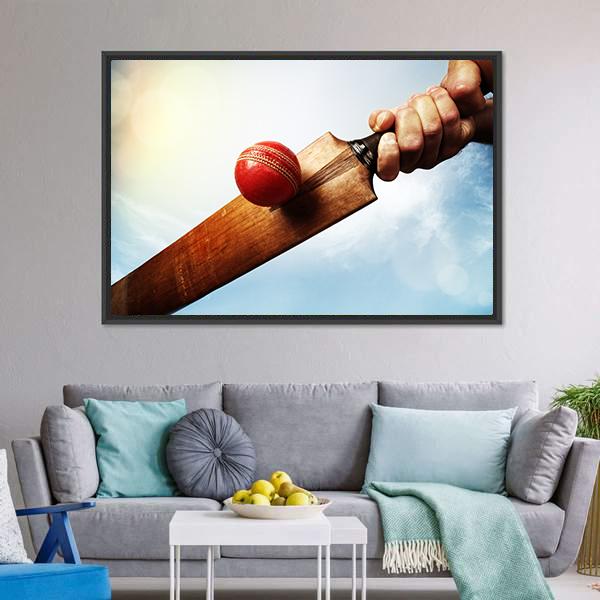 Batsman Hitting A Ball Canvas Wall Art-3 Horizontal-Gallery Wrap-25" x 16"-Tiaracle