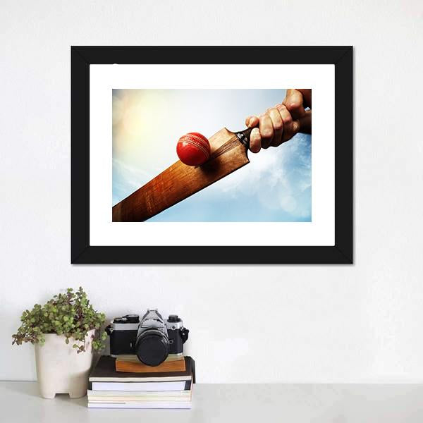 Batsman Hitting A Ball Canvas Wall Art-3 Horizontal-Gallery Wrap-25" x 16"-Tiaracle