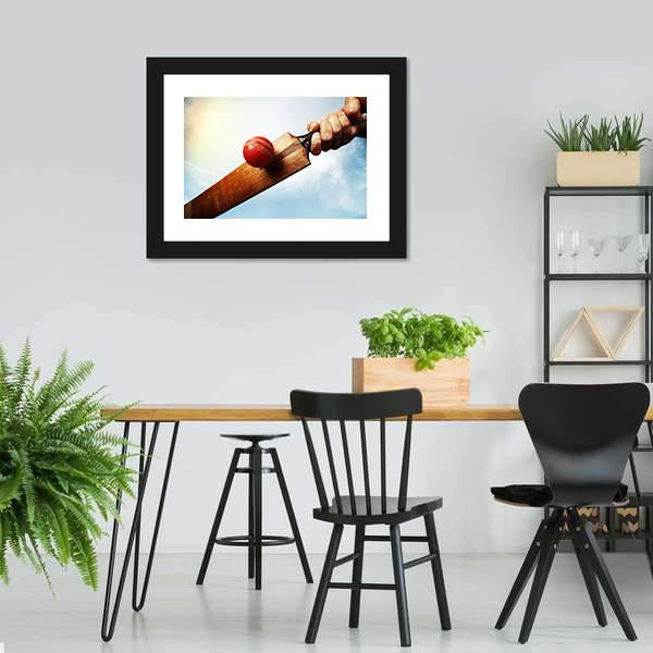 Batsman Hitting A Ball Canvas Wall Art-3 Horizontal-Gallery Wrap-25" x 16"-Tiaracle