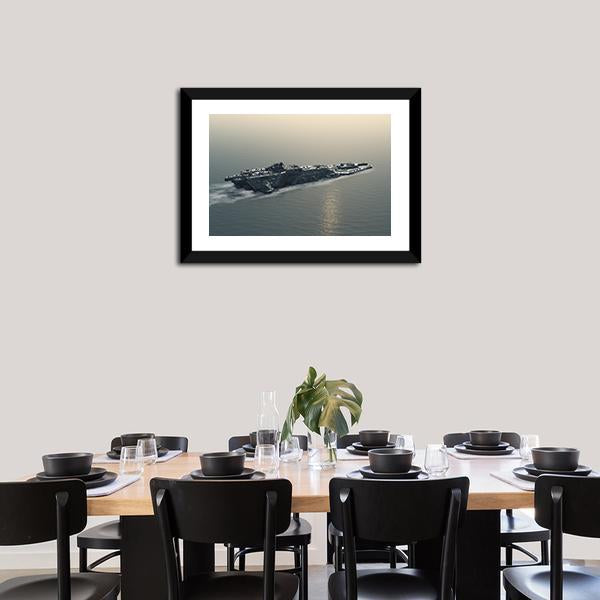 Battleship At Sea Canvas Wall Art-3 Horizontal-Gallery Wrap-25" x 16"-Tiaracle
