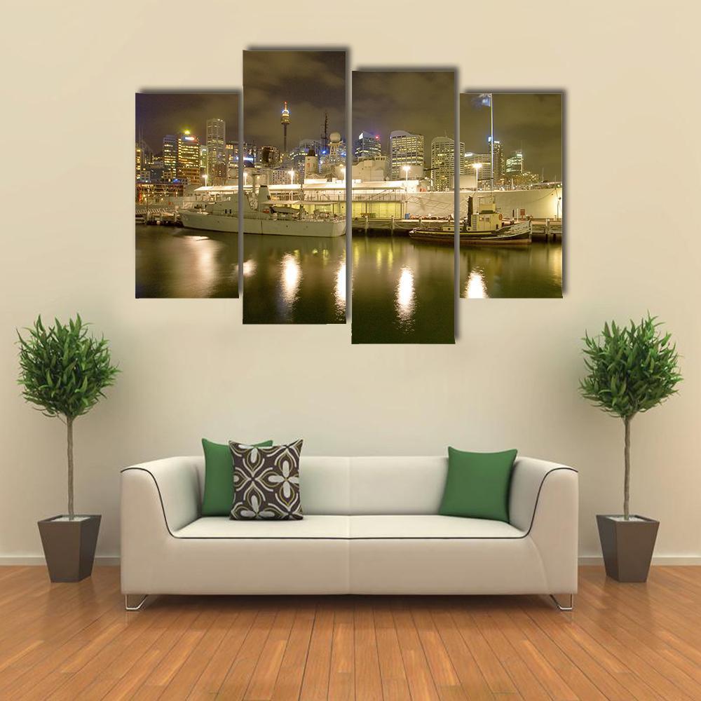 Battleship HMAS Vampire Canvas Wall Art-4 Pop-Gallery Wrap-50" x 32"-Tiaracle