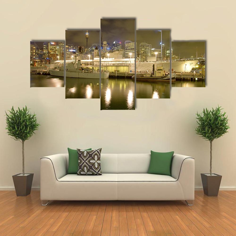 Battleship HMAS Vampire Canvas Wall Art-5 Star-Gallery Wrap-62" x 32"-Tiaracle