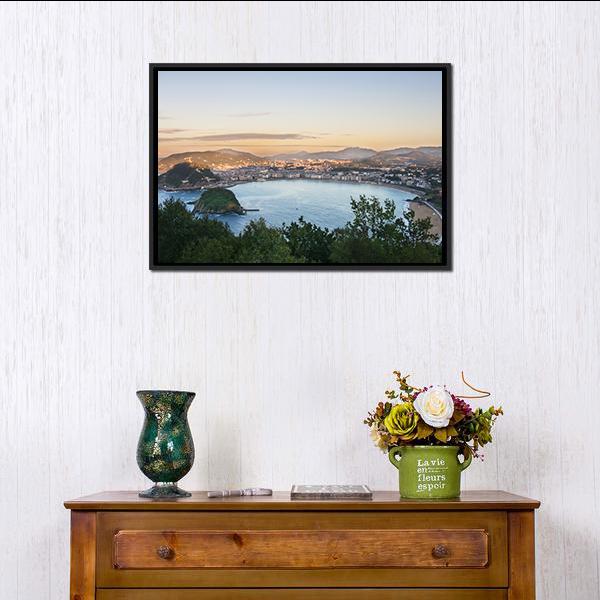 Bay Of San Sebastian Canvas Wall Art-3 Horizontal-Gallery Wrap-25" x 16"-Tiaracle