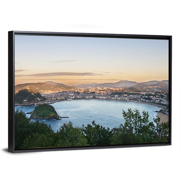 Bay Of San Sebastian Canvas Wall Art-3 Horizontal-Gallery Wrap-25" x 16"-Tiaracle