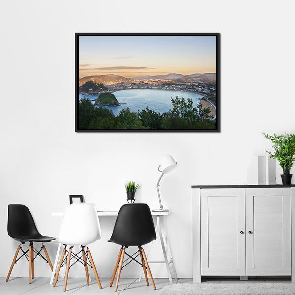 Bay Of San Sebastian Canvas Wall Art-3 Horizontal-Gallery Wrap-25" x 16"-Tiaracle