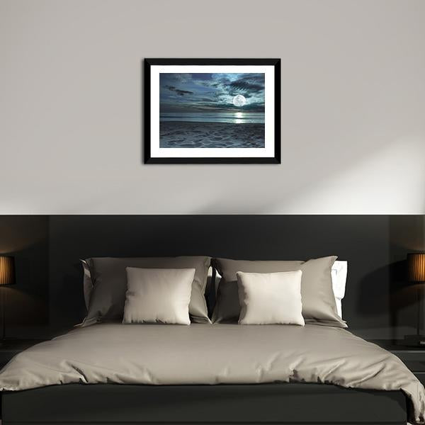 Beach At Twilight Time Canvas Wall Art-3 Horizontal-Gallery Wrap-25" x 16"-Tiaracle