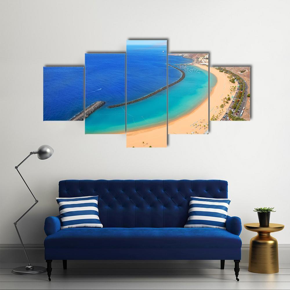 Playa de Las Teresitas Canvas Wall Art-5 Star-Gallery Wrap-62" x 32"-Tiaracle