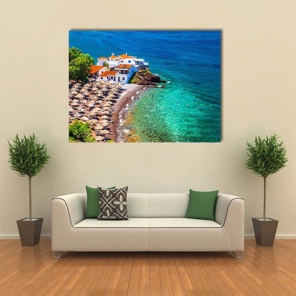 Islands Hydra Greek Canvas Wall Art-1 Piece-Gallery Wrap-48" x 32"-Tiaracle