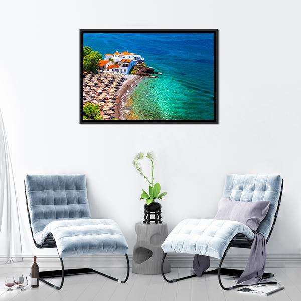 Islands Hydra Greek Canvas Wall Art-3 Horizontal-Gallery Wrap-25" x 16"-Tiaracle