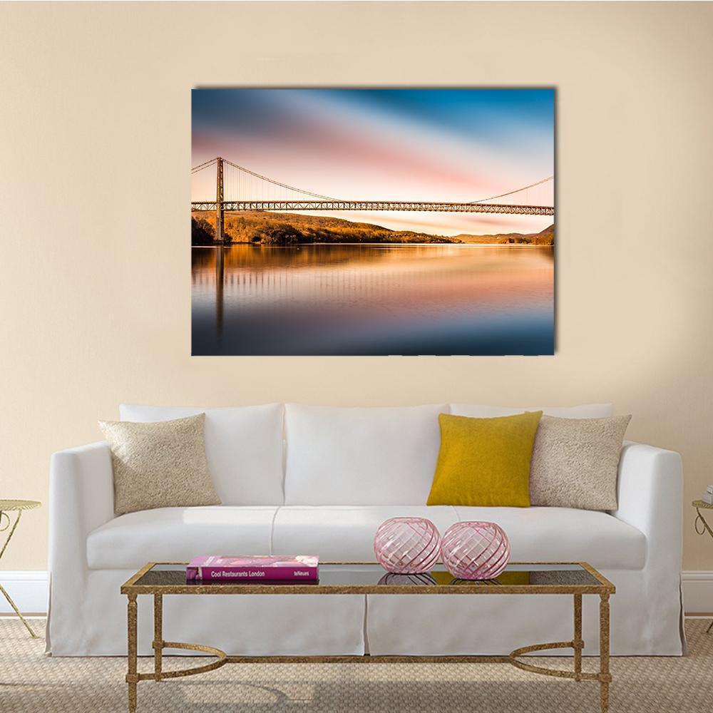 Bear Mountain Bridge Canvas Wall Art-1 Piece-Gallery Wrap-48" x 32"-Tiaracle