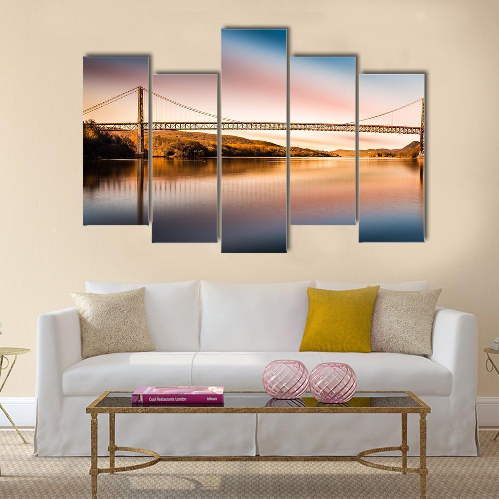 Bear Mountain Bridge Canvas Wall Art-5 Pop-Gallery Wrap-47" x 32"-Tiaracle