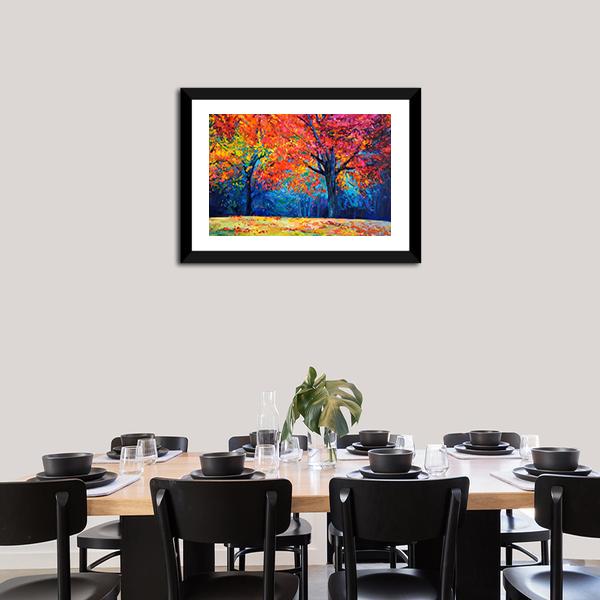 Beautiful Autumn Forest Trees Canvas Wall Art-3 Horizontal-Gallery Wrap-25" x 16"-Tiaracle