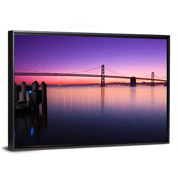 Beautiful Bay Bridge Canvas Wall Art-3 Horizontal-Gallery Wrap-25" x 16"-Tiaracle