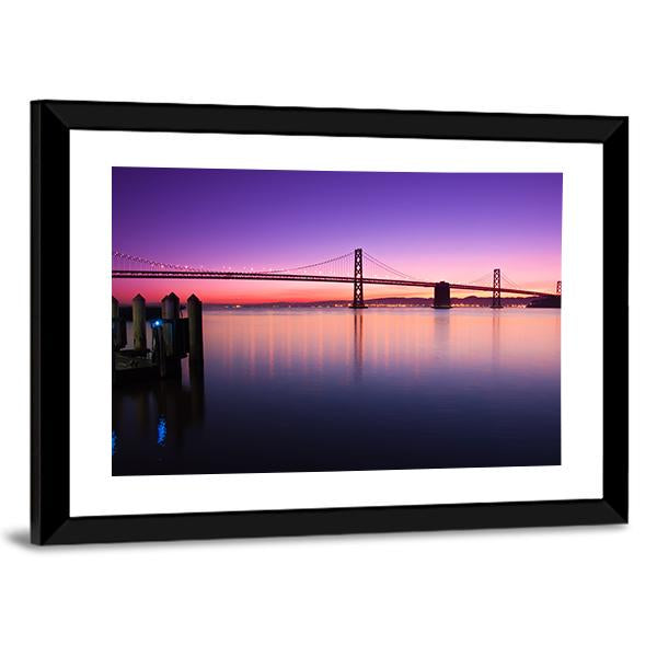 Beautiful Bay Bridge Canvas Wall Art-3 Horizontal-Gallery Wrap-25" x 16"-Tiaracle