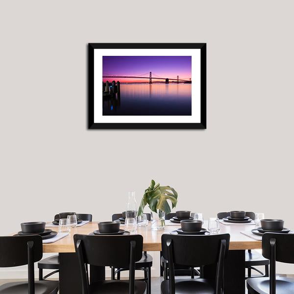 Beautiful Bay Bridge Canvas Wall Art-3 Horizontal-Gallery Wrap-25" x 16"-Tiaracle