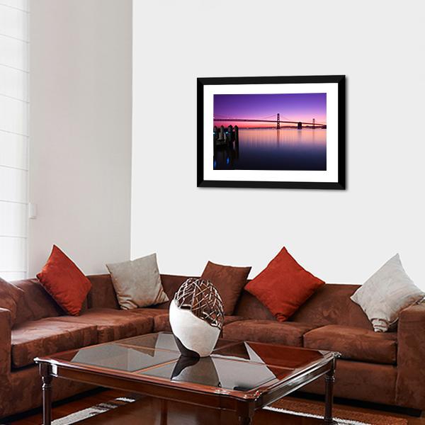 Beautiful Bay Bridge Canvas Wall Art-3 Horizontal-Gallery Wrap-25" x 16"-Tiaracle