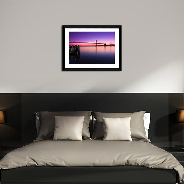 Beautiful Bay Bridge Canvas Wall Art-3 Horizontal-Gallery Wrap-25" x 16"-Tiaracle