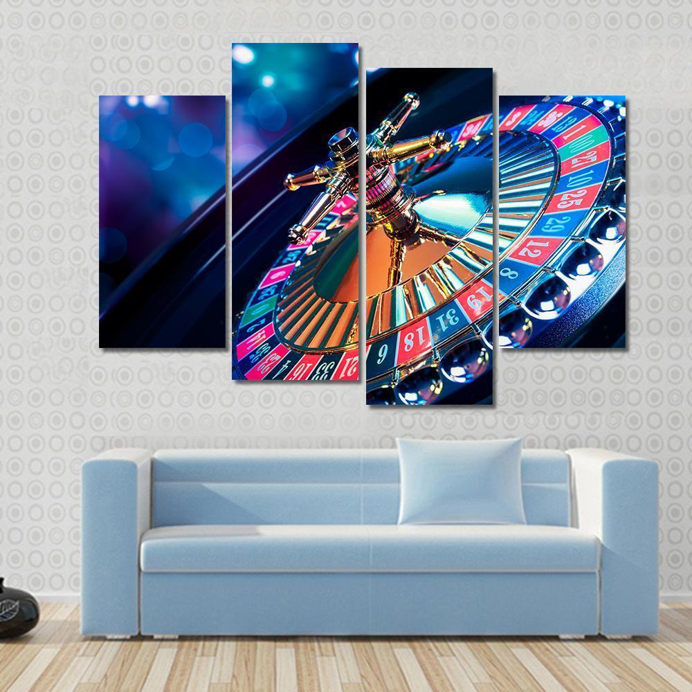 Beautiful Casino Roulette Canvas Wall Art-4 Pop-Gallery Wrap-50" x 32"-Tiaracle