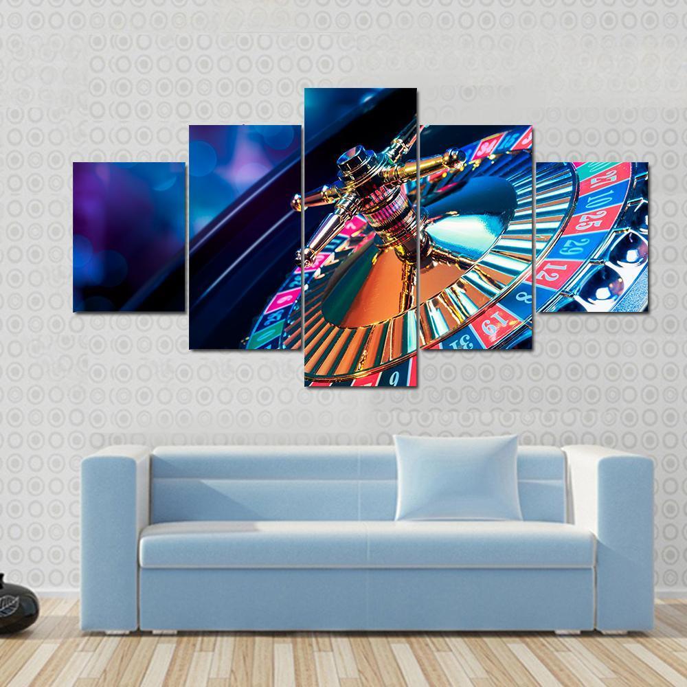 Beautiful Casino Roulette Canvas Wall Art-5 Star-Gallery Wrap-62" x 32"-Tiaracle