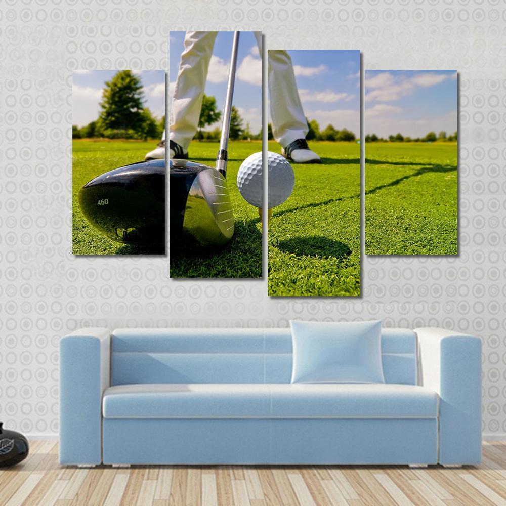 Beautiful Golf Player Canvas Wall Art-4 Pop-Gallery Wrap-50" x 32"-Tiaracle