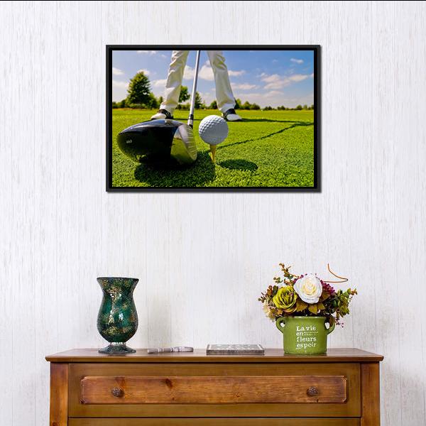 Beautiful Golf Player Canvas Wall Art-1 Piece-Floating Frame-24" x 16"-Tiaracle