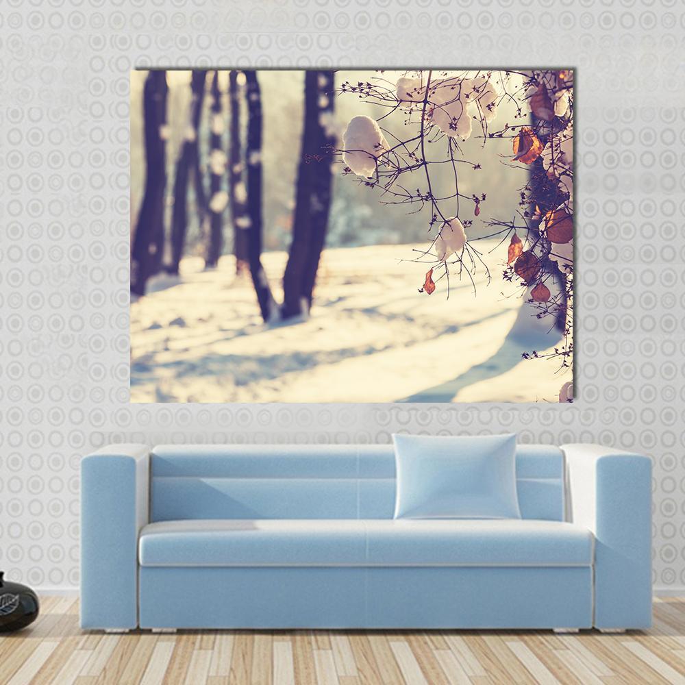 Beautiful Winter Scene Canvas Wall Art-1 Piece-Gallery Wrap-48" x 32"-Tiaracle