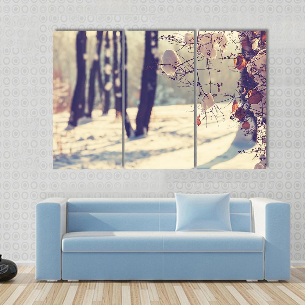 Beautiful Winter Scene Canvas Wall Art-3 Horizontal-Gallery Wrap-37" x 24"-Tiaracle