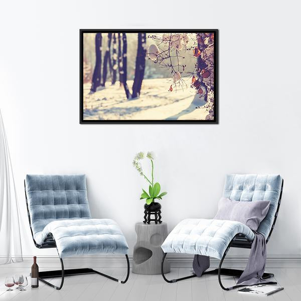 Beautiful Winter Scene Canvas Wall Art-3 Horizontal-Gallery Wrap-25" x 16"-Tiaracle