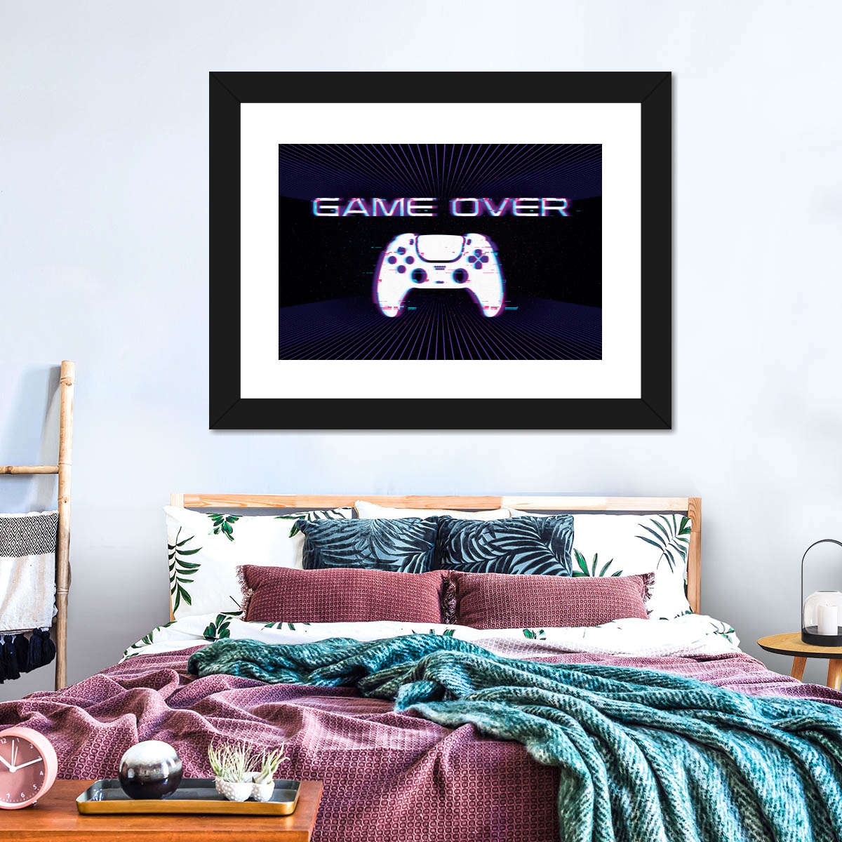 Game Over Controller -Glitch -Wandkunst