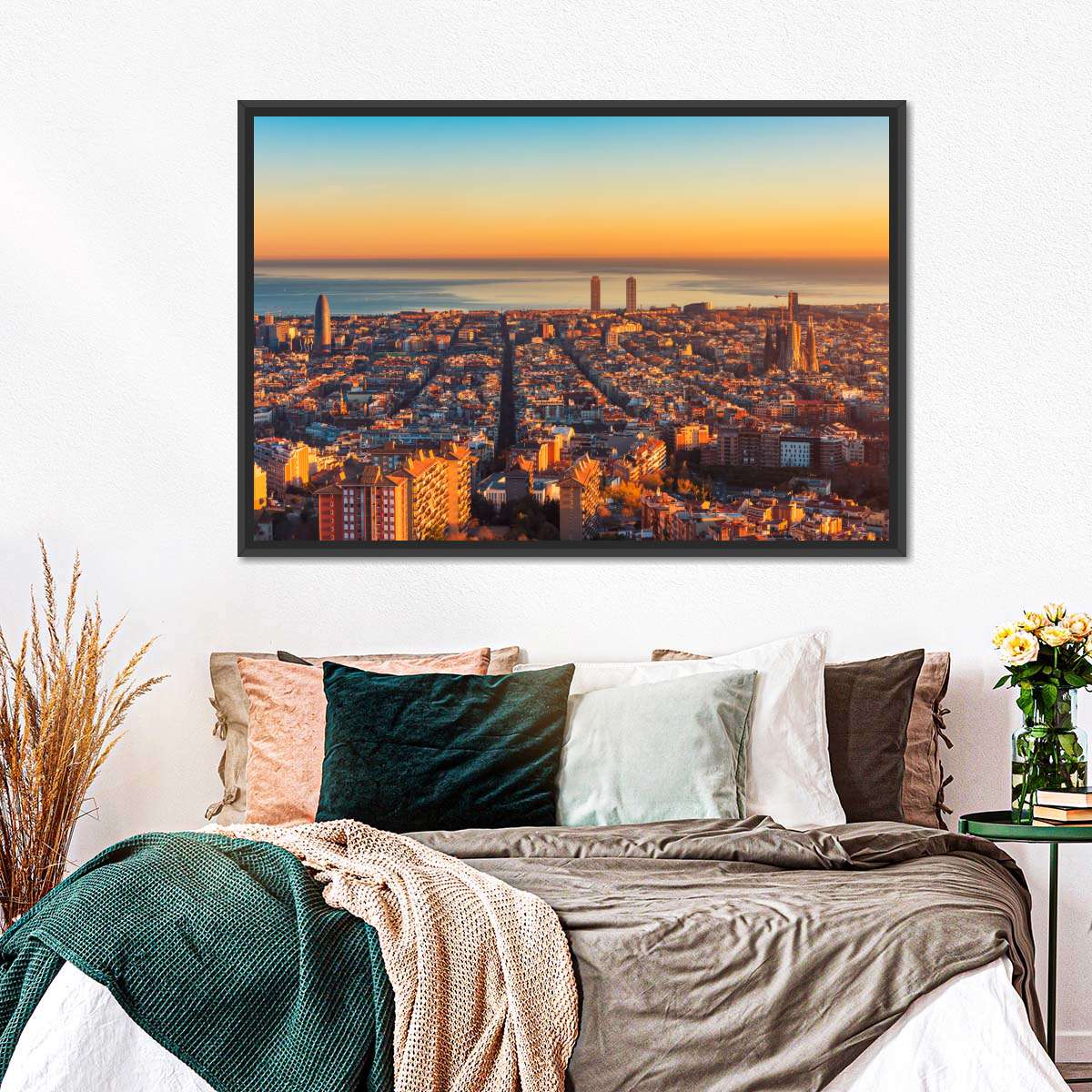 Barcelona Sunset Horizon Wandkunst