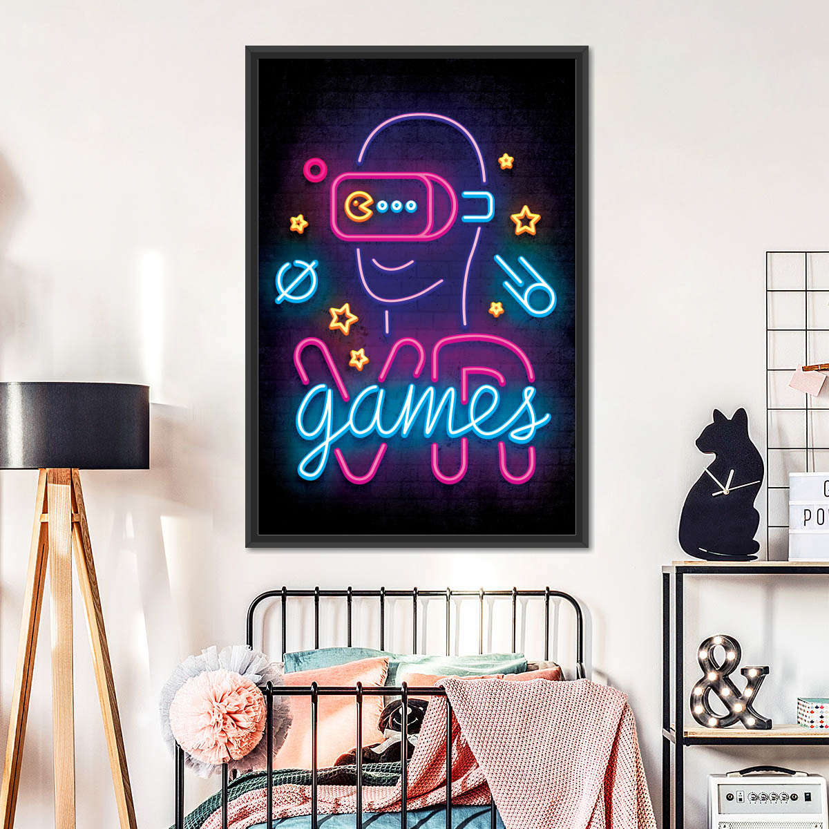 نیون وی آر گیمز وال آرٹ