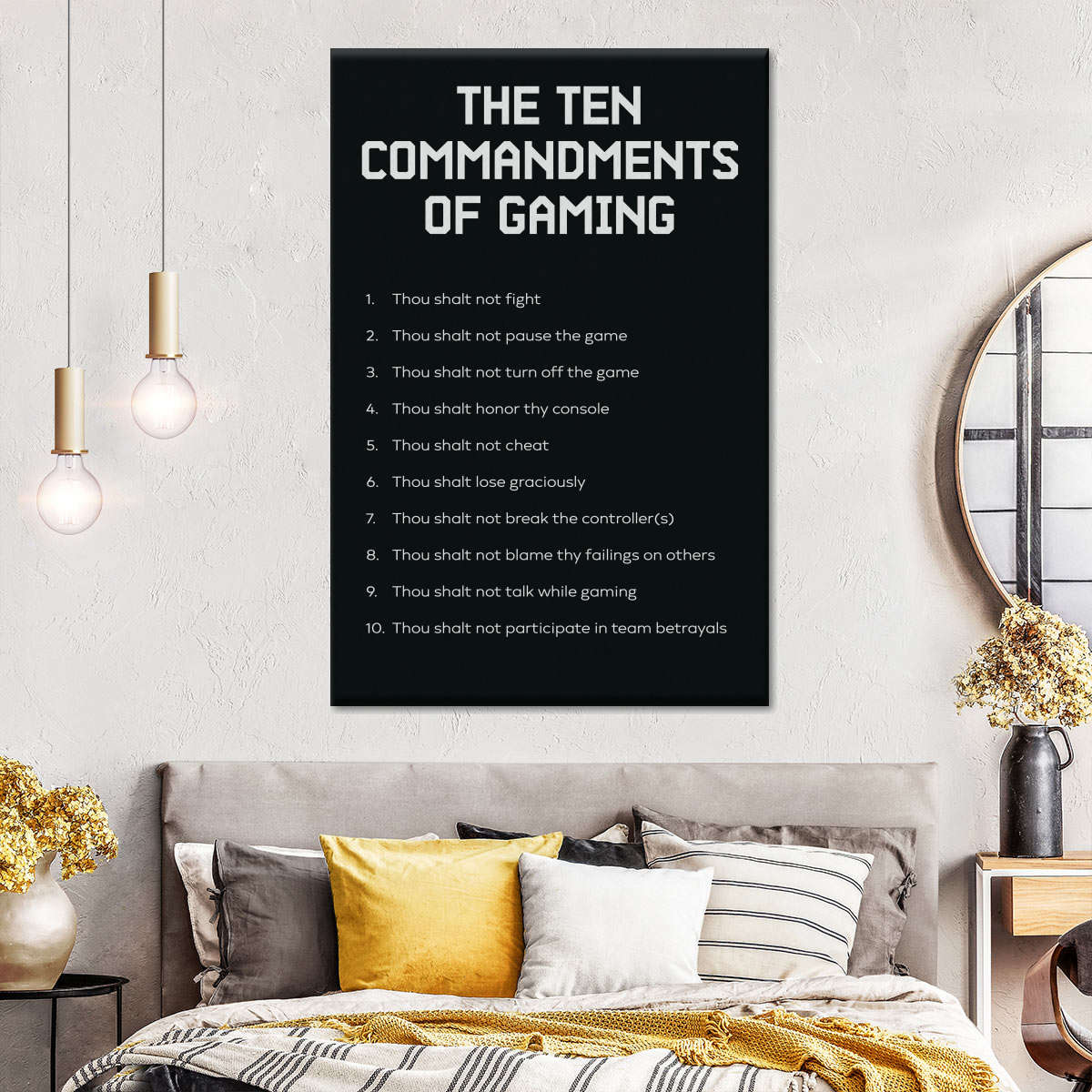 Gaming -Gebote Wandkunst