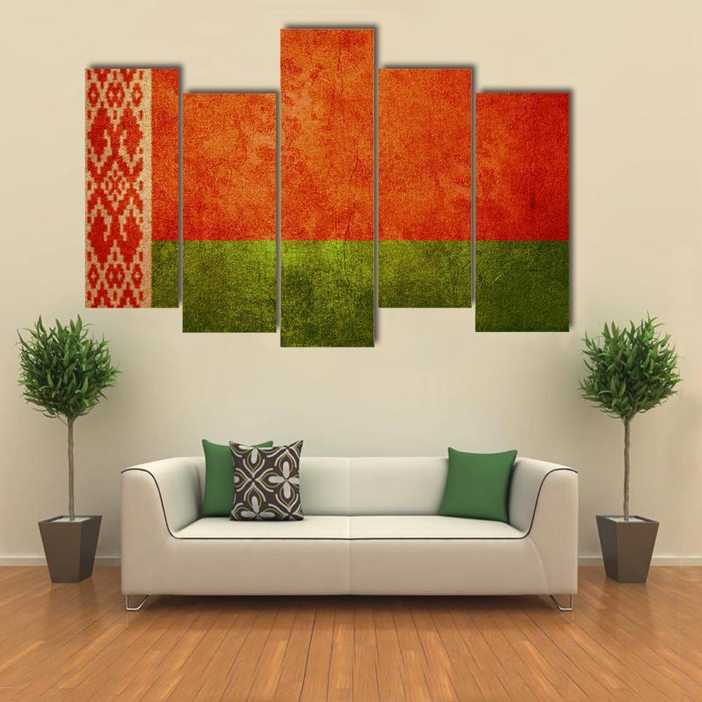 Belarus Flag Canvas Wall Art-5 Pop-Gallery Wrap-47" x 32"-Tiaracle