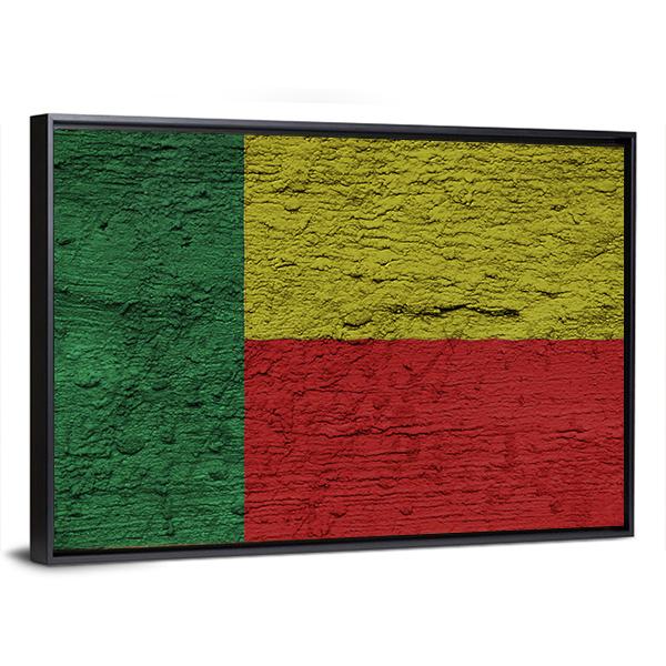 Benin Flag Canvas Wall Art-3 Horizontal-Gallery Wrap-25" x 16"-Tiaracle