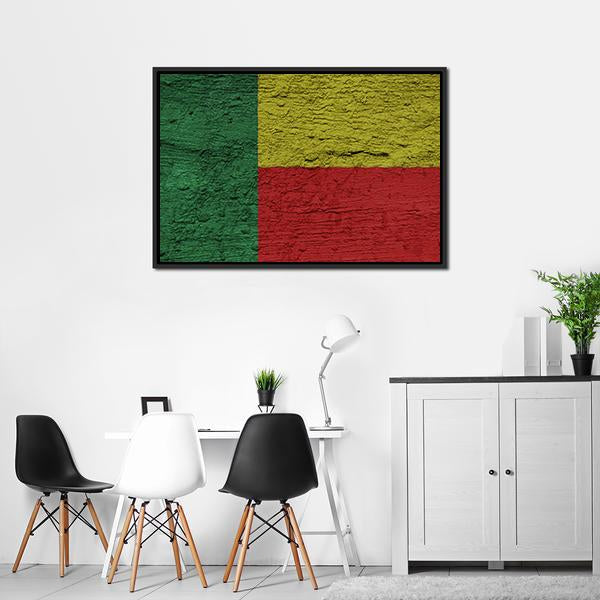 Benin Flag Canvas Wall Art-3 Horizontal-Gallery Wrap-25" x 16"-Tiaracle