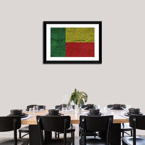 Benin Flag Canvas Wall Art-3 Horizontal-Gallery Wrap-25" x 16"-Tiaracle