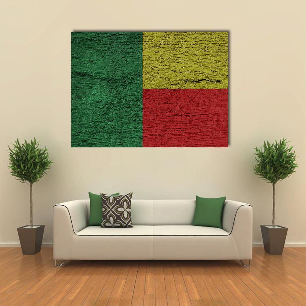 Benin Flag Canvas Wall Art-1 Piece-Gallery Wrap-48" x 32"-Tiaracle