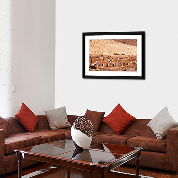Berber Dwelling Matmata Canvas Wall Art-3 Horizontal-Gallery Wrap-25" x 16"-Tiaracle