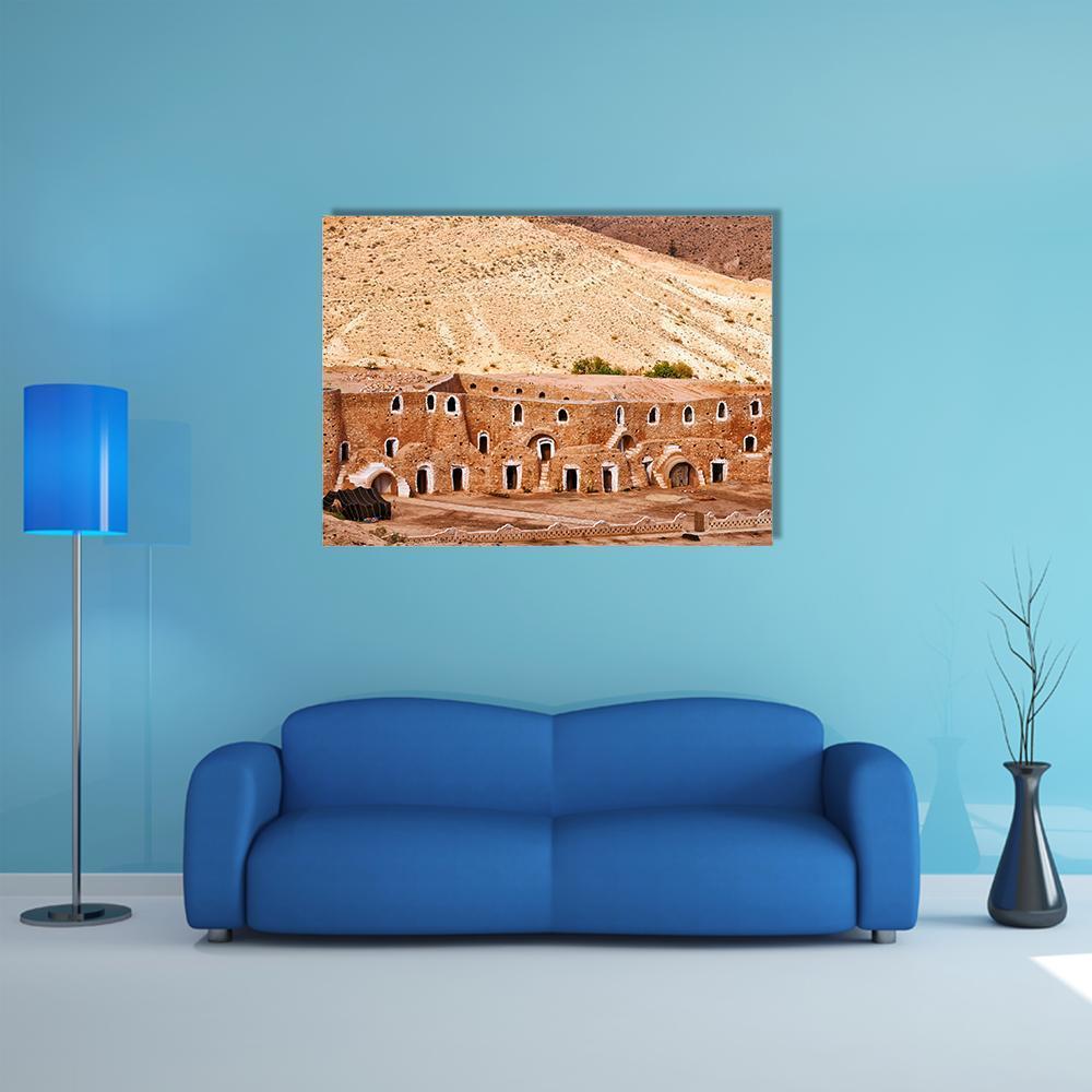 Berber Dwelling Matmata Canvas Wall Art-1 Piece-Gallery Wrap-48" x 32"-Tiaracle