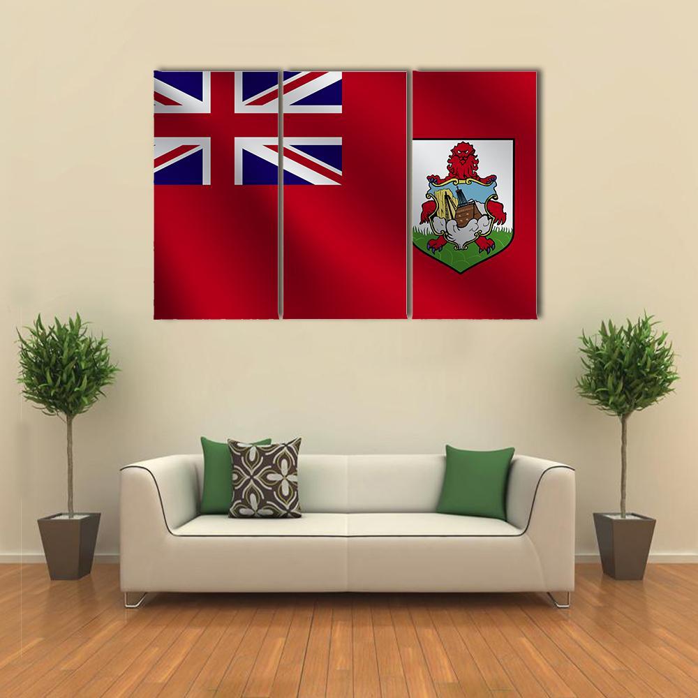 Bermuda Flag Canvas Wall Art-3 Horizontal-Gallery Wrap-37" x 24"-Tiaracle